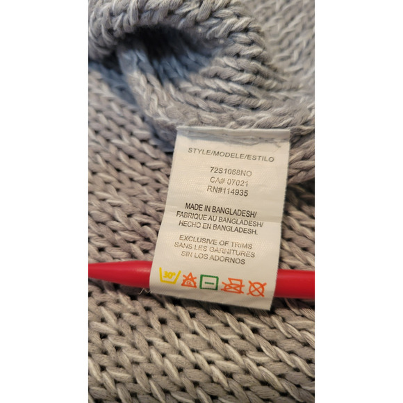 RDI Gray Sweater With Faux Leather‎ Elbow Patches V Neck 1X - Picture 5 of 7